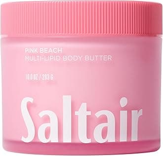 Saltair Multi-Lipid Body Butter – Hydrating 24-Hour Moisture – Body Cream for Soft Skin & Barrier Support – Ceramides, Coconut Oil & Shea Butter for Dry Skin Care – Pink Beach 10oz