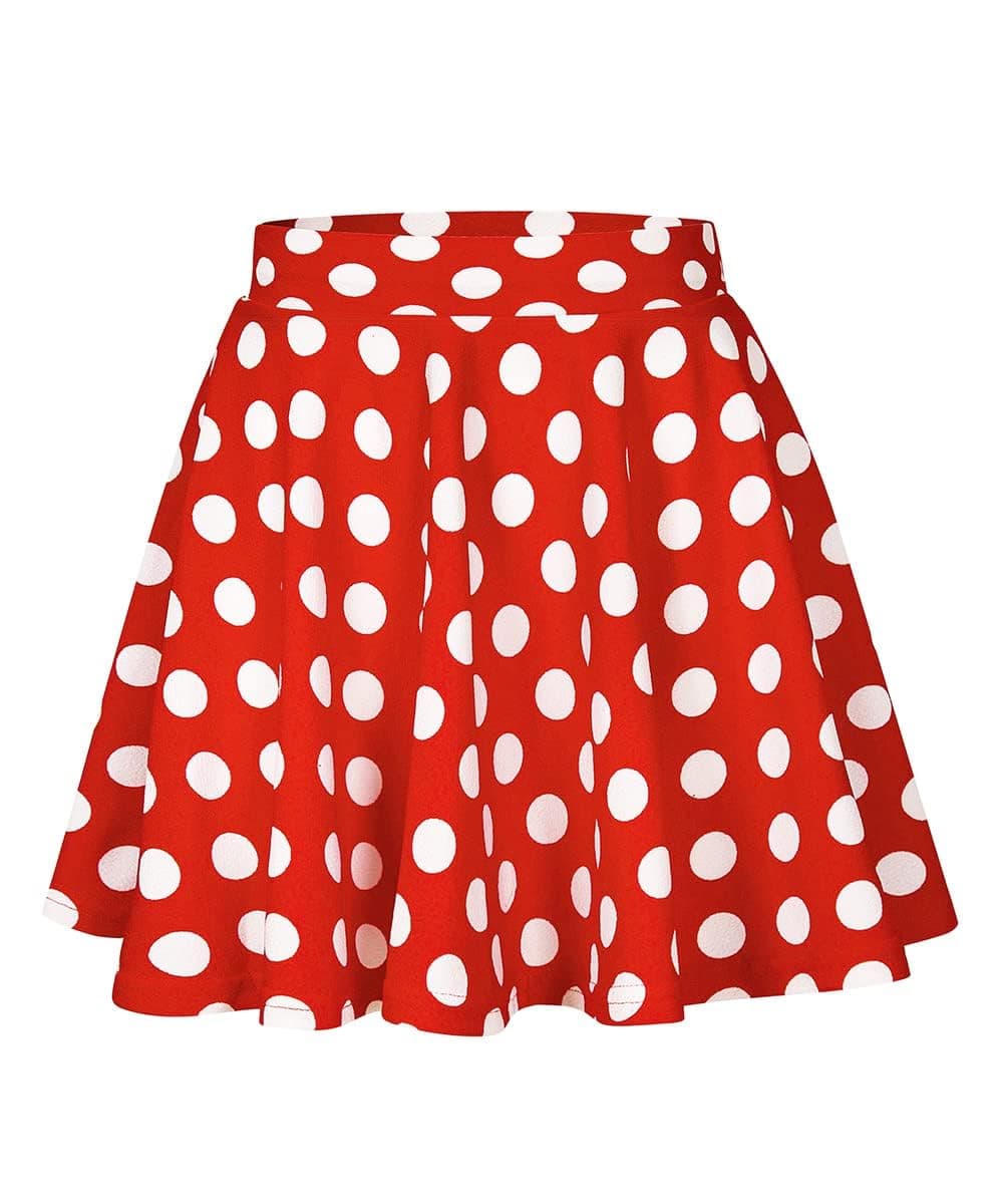 Plus Size Basic Versatile Stretchy Elastic Waist Flared Casual Mini Skater Skirt/Pleated Plaid Skirt for Women XL-5XL