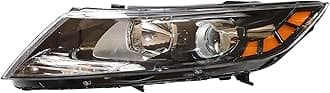 Left Driver Side Projector Headlights Assembly, For KIA Optima 2011 2012 2013 Halogen Headlights Assembly Replacement Left Lamp Front Head Light Lamp Chrome Housing Clear Lens (Left Side)