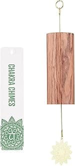 Chakra Chimes Natural Bamboo Wind Chimes Meditation Chord Windchime Wind Bell for Home Decoration Zen Mindfulness Heart Chakra