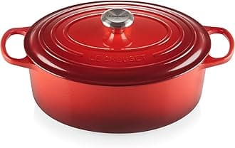 Le Creuset Enameled Cast Iron Signature Oval Dutch Oven, 6.75 qt., Cerise