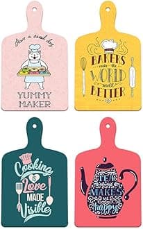 - Artvibes Bakers Make The World Smell Better Printed MDF Wooden Wall Art For Bakery | Kitchen | Restaurant | Quotes Decor | Kitchen Quotes Wall Hanging | Wall Illustrations | Gift (WH_5602NV), Set of 4