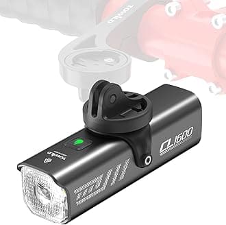 Towild CL1600 Bicycle Light USB-C Rechargeable, High Capacity 5000mAh, 1600 Lumens, Bicycle Headlight, Waterproof IPX6 [Automatic Lighting Mode & Remote Control Operation], 5-Level Lighting Mode, High