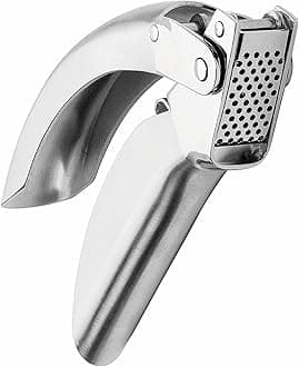 Epicurean Garlic Press, Stainless Steel, 6.5 x 1 x 1.5 inches, Silver