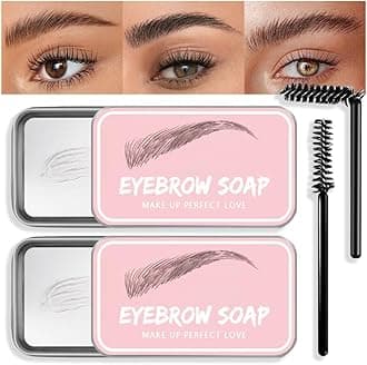 Eyebrow Soap Brows Kit,2Pcs/Set Eyebrow Freeze Styling Wax,Waterproof Long-lasting Eyebrows Enhancer Shaping Clear Tint Gel, Eye Brow Makeup Balm Pomade Cosmetics (2pc 04#)