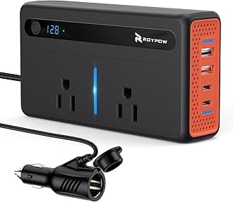 RoyPow 300W Car Power Inverter, DC 12V to 110V AC Power Inverter with Cigaret...