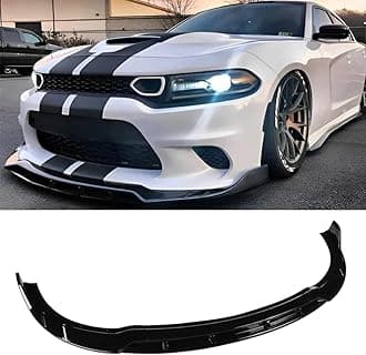 WheelX 4Pcs Front Bumper Lip Compatible with 2015-2024 Dodge Charger, Air Dam Lower Chin Spoiler Splitter Fit for SRT Hellcat 392 Scat Pack GT R/T Daytona, Protection Body Kit (Glossy Black)