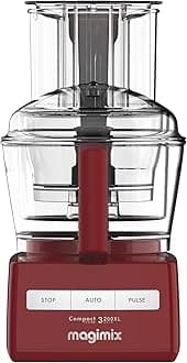 Magimix3200XL Food Processor | 2.6L BPA-Free Bowl | Quiet & Powerful Motor| Multifunctional 6 in 1 Solution | Red | 18374
