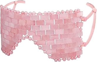 gemshan Jade Eye Mask, Rose Quartz Facial Mask Gemstone Cooling Reduce Eye Puffy Mask Anti Aging Therapy Hot or Cold Using