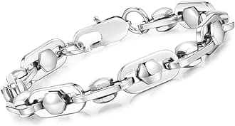 VNOX Link Chain Bracelets for Men - Cool Mens Bracelets Diamond-Cut Paperclip Solid Chain Bracelet Chunky Stainless Steel Jewelry Trendy Gifts