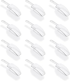 Super Z Outlet (Clear) - 14cm Mini Acrylic Plastic Kitchen Scoops for Weddings, Candy Dessert Buffet, Ice Cream, Protein Powders, Coffee, Tea (Clear)