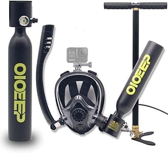 Mini Scuba Diving Tank with Sub-Mask, 0.5L Dive Portable Lungs Kit，Underwater Breathing System for Family, Party and Trip Perfect Professional Diving Packages