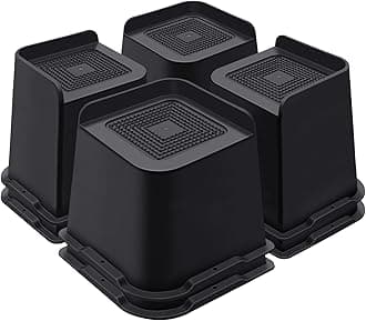 Bed Risers 5 Inch Heavy Duty, Furniture Risers for Bed Desk Table Sofa Couch，Oversized Bed Lifts Risers, Support up to 5000 Lbs(8 Pack Black)