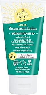 Baby Mineral Sunscreen Lotion SPF 40 | Reef Safe, Non-Nano Zinc, Natural Water Resistant Sun Cream for Babies, Kids & Adults, 3-Ounce