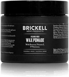 Brickell Men's Products Flexible Hold Wax Pomade for Men, Natural and Organic Irritation Free Natural Shine Hair Styling Product, 2 Ounce, Scented