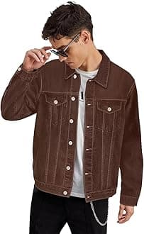 Urbano FashionMen's Regular Fit Washed Full Sleeve Denim Jacket