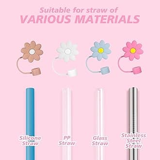 Jetstop Straw Cover Cap for Hydro flask tumblers - Dust Proof 10mm Silicone Stoppers compatible with Hydroflask Press-in Straw Lid