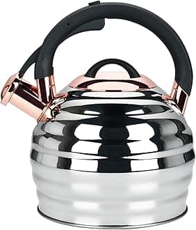 Tea Kettle for Stove Top Whistling Teapot, 3.2Q Tea Pot Stainless Steel Teakettle with Heat Proof Ergonomic Handle