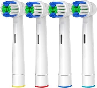 Replacement Toothbrush Heads Compatible with Oral-B Braun, 4 Pcs Professional Electric Toothbrush Heads Brush Heads for Oral B Replacement Heads Refill Pro 500/1000/1500/3000/3757/5000/7000/7500/8000