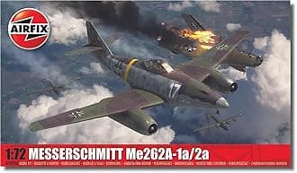 Airfix Model Set - A03090A Messerschmitt Me262A-1a/2a Model Building Kit - Plastic Model Plane Kits for Adults & Children 8+, Set Includes Sprues & Decals - 1:72 Scale Model