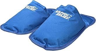 Rapid Relief RA11550 Premium Reusable Hot And Cold Gel Slippers 5"x12" Hot Therapy/Cold Therapy/Swollen Feet, Blue