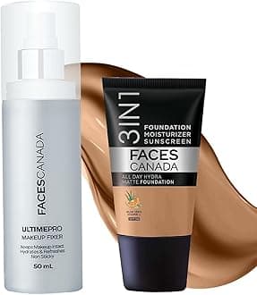 Waterproof Fix & Finish Kit | Makeup Fixer (50Ml) + Warm Sand All Day Hydra Matte Mini Foundation (18Ml) | Makeup Kit For Women (Combo Pack Of 2)