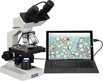 40X-2500X Lab Binocular Compound LED Microscope with Double Layer Mechanical Stage and Digital Camera M82EZ-C02