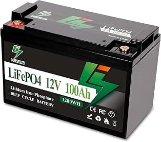 12V 100Ah LiFePO4 Lithium Battery, Lithium Iron Phosphate Rechargeable Battery