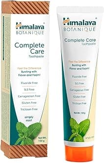 Himalaya Botanique Complete Care Toothpaste - Simply Mint | Free from Fluoride & SLS | For Fresh Breath and Clean Mouth | 150g
