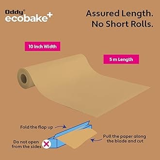 Oddy Uniwraps Ecobake Brown Cooking & Baking Paper 10'' X 5 Mtrs (Unbleached & Chlorine Free)