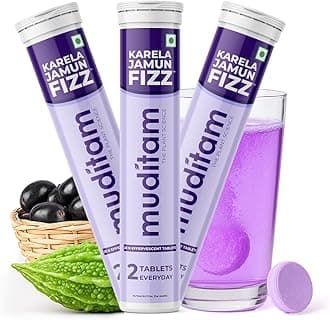 Muditam Ayurveda Karela Jamun Fizz-60 Tablets | Ideal For 30 Days (Karela Jamun Juice) | Helps in High Sugar Condition | Promotes Healthy Glucose Levels | Boosts Digestive Health