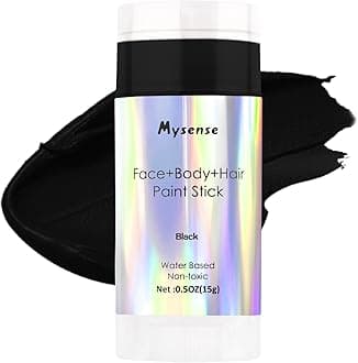 Black Face Body Hair Paint Stick,Water Based Washable Temporary Hair Paint,Non-toxic Cream Body Paint Stick for Adults Halloween Skull Skeleton Zombie Cosplay Makeup,0.5oz(15g)