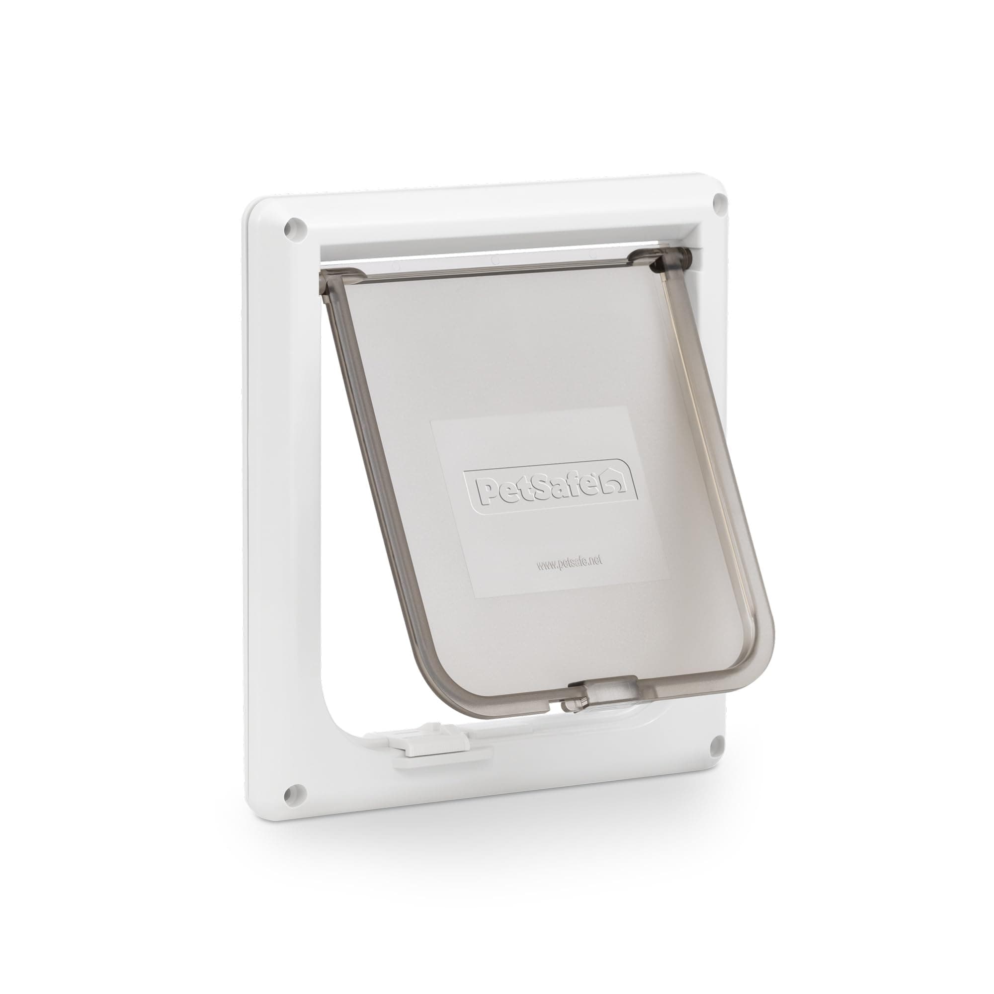 Interior 2-Way Locking Cat Door - Allows Convenient Movement Between Rooms & Minimizes Scratching - Tinted Durable Plastic Privacy Door for Feeder & Litter Box