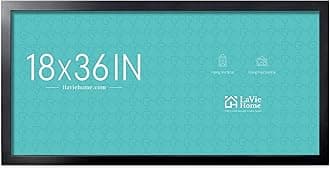 LaVie Home 18x36 Picture Frame Black, 18 x 36 Panoramic Picture Frame for Wall Decoration, Classic Black Minimalist Style Suitable for Decorating Houses, Offices, Hotels（1 Pack）