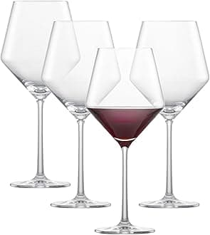 Zwiesel Glas Pure Tritan Crystal Stemware Glassware Collection Beaujolais Red Wine Glass, 16 Ounce (4 Pack)