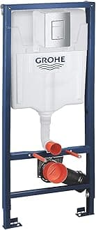 38772001 Rapid Sl 3-in-1 Set for Wall-Hung Toilet (Wall Brackets and Skate Cosmopolitan Chrome Flush Plate)