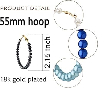Pearl Hoop Earrings for Women Fashion Dangle Hypoallergenic Layer Earrings Drop Dangle Earrings Gifts for Women
