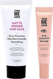 Elizabeth Mott Thank Me Later Face & Eye Primer – Long-Lasting Matte Makeup Base, Pore Minimizer, Oil & Shine Control, Wrinkle Blurring, Crease Prevention, Smooth Finish for All-Day Wear – 10g & 30g