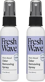 Fresh Wave Lavender Odor Eliminator Spray & Air Freshener, 2 oz. | Pack of 2 | Travel Size | Odor Absorbers for On-the-Go | Safer Odor Relief | Natural Plant-Based | For Hotels, Gyms, Cars & Bathrooms