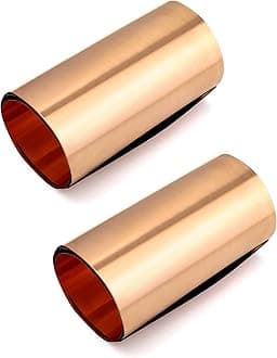 2 Rolls of 0.1mm Copper Sheet Roll, 99.9% Pure Copper Metal Sheet Foil - Each Roll 0.1mm x 20cm x 1M (0.004" x 8" x 39.5")