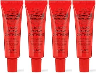 Ointment 15g Tubes with Lip Applicator — 4 Pack — Fermented Papaya Lip Balm for Dry, Chapped Lips, Purse Size, Made in Australia