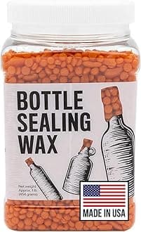 Blended Waxes, Inc. Bottle Sealing Wax 1 lb. Pastilles - Resilient and Versatile Bottling Wax For Wine, Beer, and Liquor Bottle Sealing - Seals Between 25-30 Bottles (Tangerine Pearl)