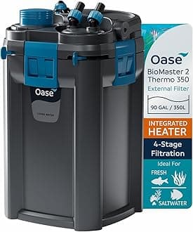 OASE BioMaster 2 Thermo 350 Canister Filter for Aquariums – External Aquarium Filter with Built-in Heater – EasyClean Pre-Filter, Quiet Operation – Freshwater & Saltwater, Up to 90 Gallons