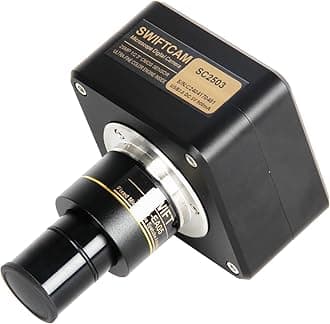 Swiftcam 25 Megapixel Camera for Microscopes, with Reduction Lens, Calibration Kit, Eyetube Adapters, and USB 3.0 Cable, Compatible with Windows/Mac/Linux