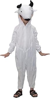 Kaku Fancy Dresses Fleece Cow Farm Animal Costume For Kids - Black & White, 3-4 Years | Animal Fancy Dress For Boys & Girls