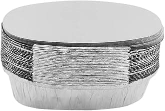 JMS we create smile (𝐒𝐞𝐭 𝐎𝐟 𝟓𝟎) Aluminium Foil Containers with Lid Takeaway Foil Food Containers for Cooking, Food Storage BBQ, Baking, Catering Trays (600 ML)