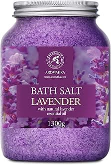 Sea Salt Lavender with Natural Lavender Essential Oil 46 Oz - Lavender Bath Salts - Lavanda Salt 1300g - Best for Good Sleep - Stress Relief - Beauty - Relaxing - Bathing - Body Care
