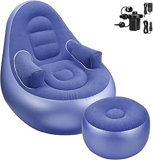 Inflatable Couch with Armrest，Blow Up Lounger Chair with Pump,Folding Air Chair for Adults,Inflatable Lazy Sofa Perfect for Rooms, Camping or Home (Purple)