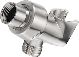 HammerHead ShowersAll Metal Handheld Head Holder - Brushed Nickel - Adjustable Wand Holder with Universal Wall Hook Bracket and Brass Pivot Ball - Hand Held Head Holder - Hose Holder