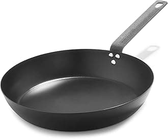 Merten & Storck Pre-Seasoned Carbon Steel Induction 30cm Frying Pan Skillet, Oven Safe, Black